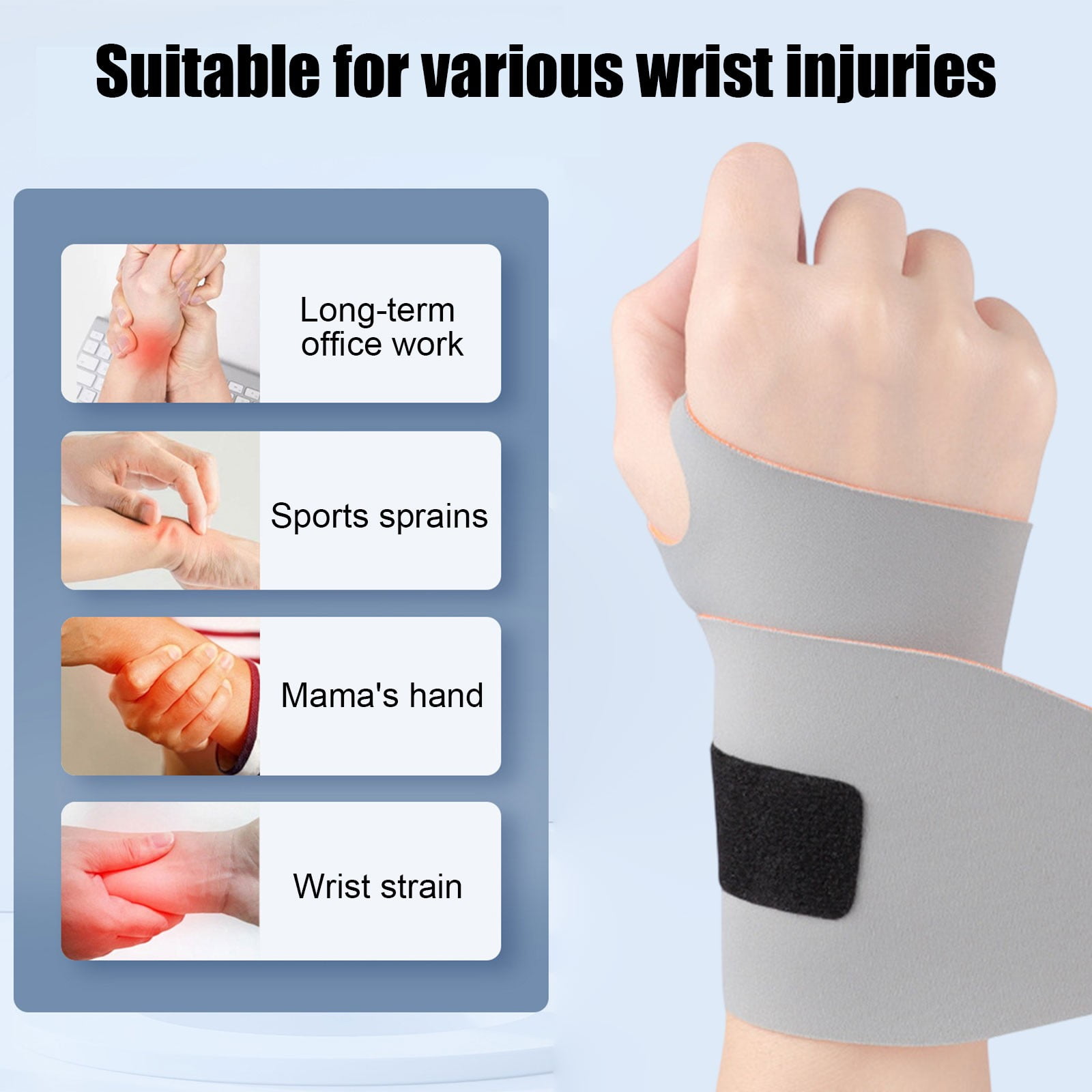 Wrist Guard Wrist Brace,Wrist Support for Carpal Tunnel Pain Relief,Ulnar Brace-Thin Elastic for Tear,Wrist wraps Repetitive Wrist Use, Gray โ image 4