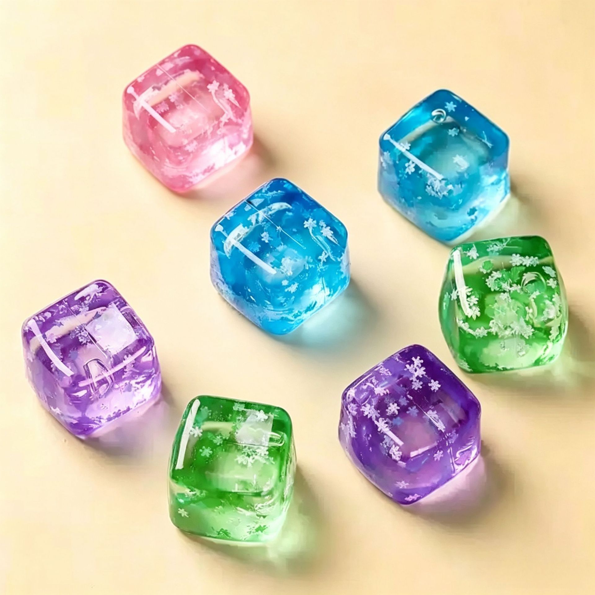 Snowflake Ice Cube Squishy Toy Pink โ image 5