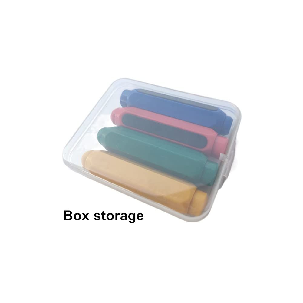 Plastic Magnetic Chalk Holders with Storage Case, 4 Pack Blackboard Adjustable Chalk Clip Chalk Covers (Blue, Green, Red, Yellow) — image 5