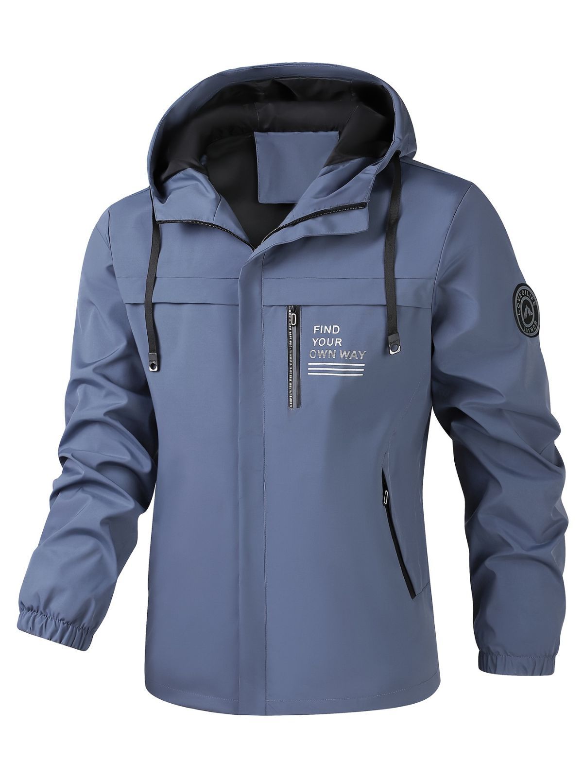 Men'S Hooded Windbreaker Lightweight Windbreaker Casual Jacket With Pockets - White - Size L(AU L/EU50) โ image 3