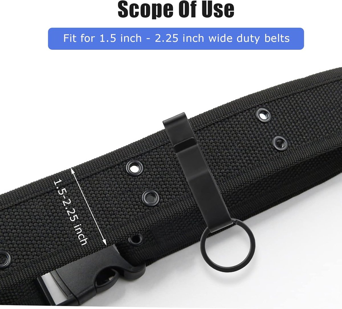 2 pieces - Keychain - Tactical keychain - Belt keychain - Duty Belt Keychain - Key clip - Key ring - Belt clip - with 2 keychains - stainless steel stealth โ image 4