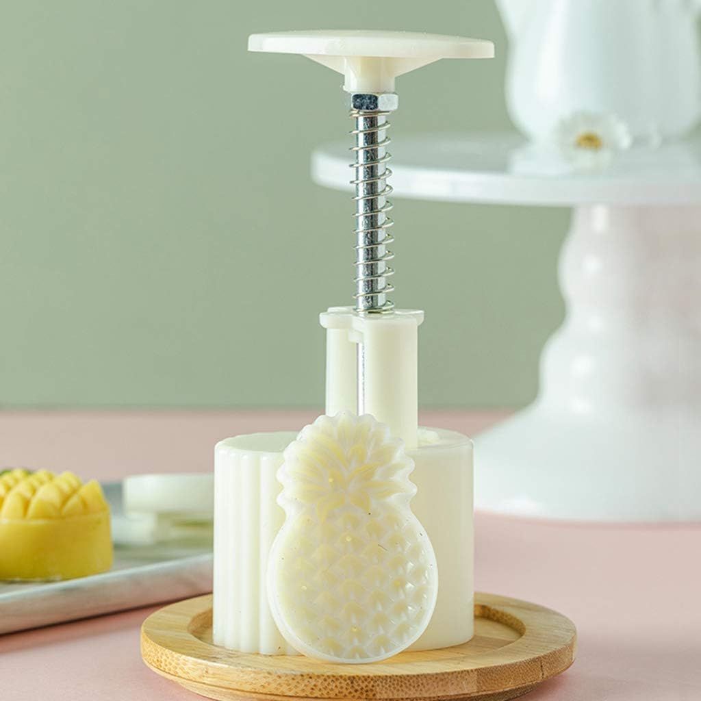 Mooncake Mold 50g Pineapple Lotus Stamps Hand-pressure Mooncake Mold Tool and can be hand washed for easy cleaning — image 3