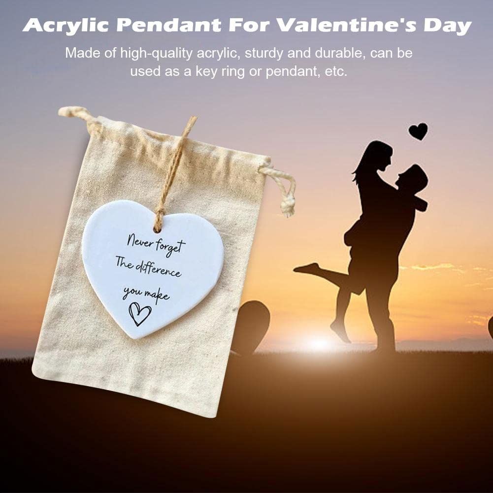 Thank You Gift, Never Forget The Difference You Make Ornament, Acrylic Hanging Heart Sign for Xmas Tree Home Decor — image 5