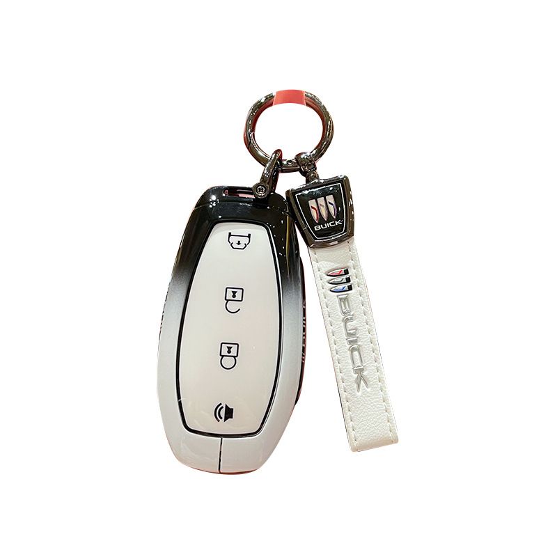 Fragrant Car Island Buick Vision L7 Key Cover 2026 Standard Option f: gradient black & white single bag + white leather cord clasp โ image 6