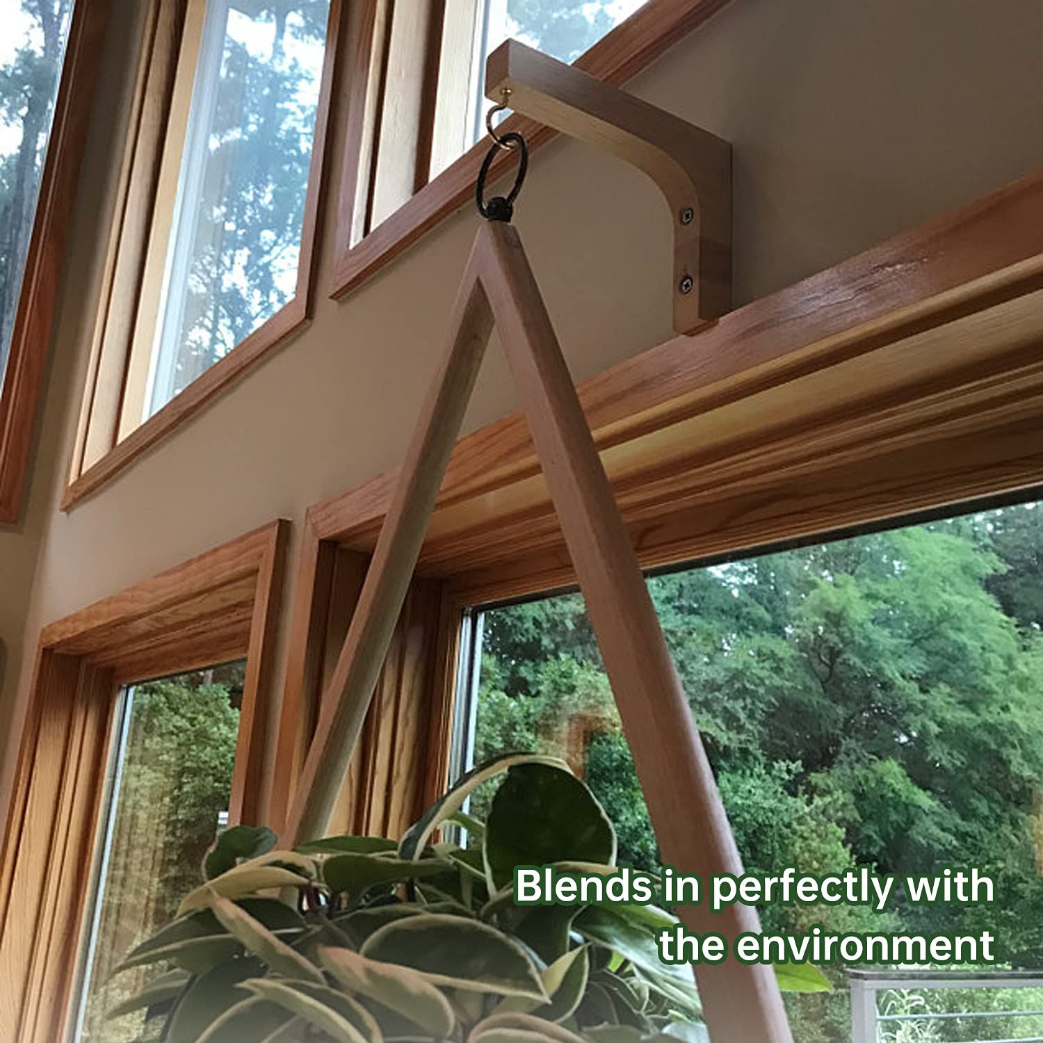 Wood Hanging Plant Hook Wooden Plant Hanger Wall Planter Hook Lantern Hanging Hook Wind Chime Hanger Decorative Hanging Bracket โ image 3