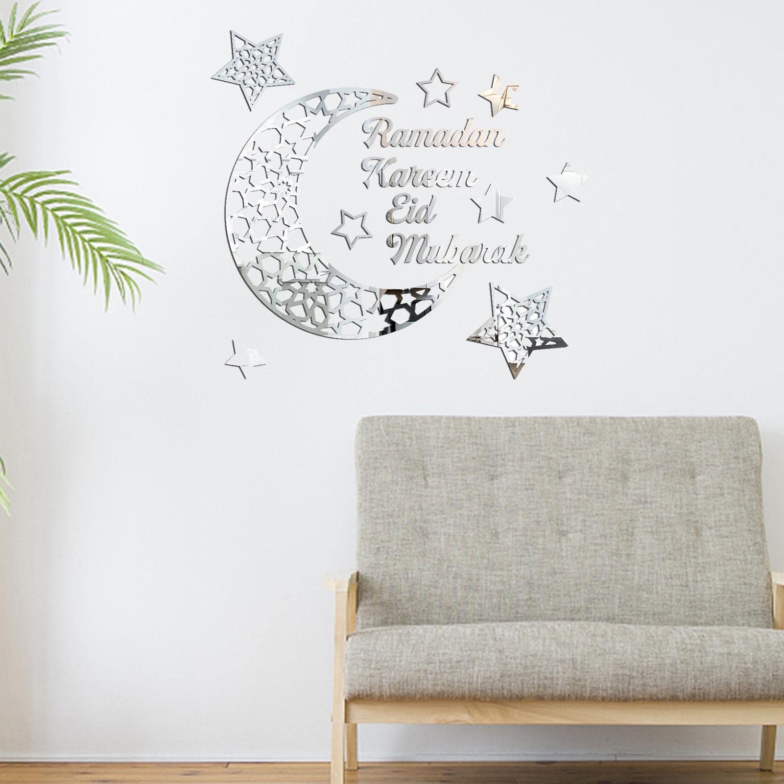 Wall Stickers Ramadan Decorations Eid Al-Fitr Home Ornament 3D Ramadan Moon Star Acrylic Wall Art Decor Living Room â image 5