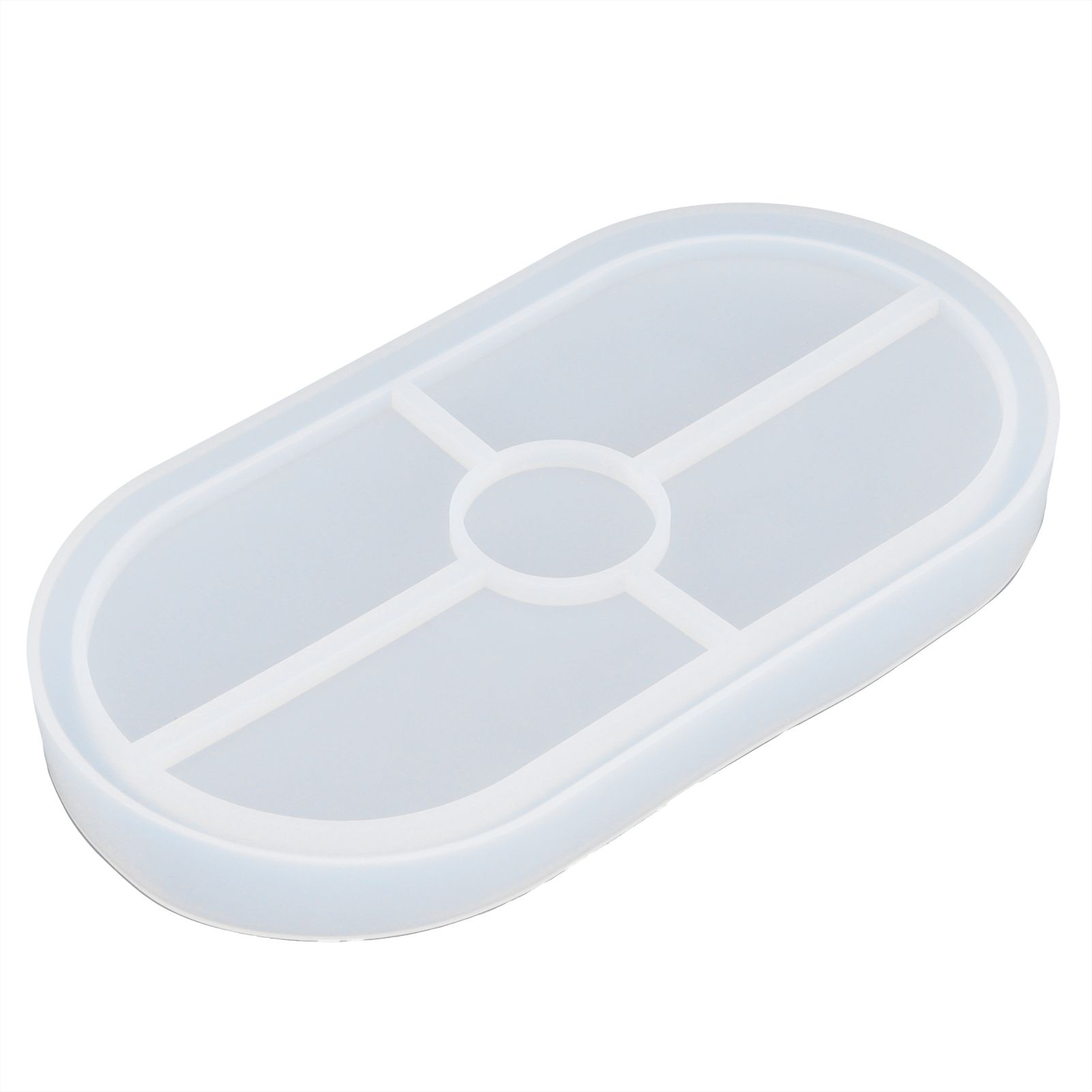 DIY Silicone Mold Oval Crystal Epoxy Resin Tea Coaster Mold for Home Kitchen Bakery — image 2