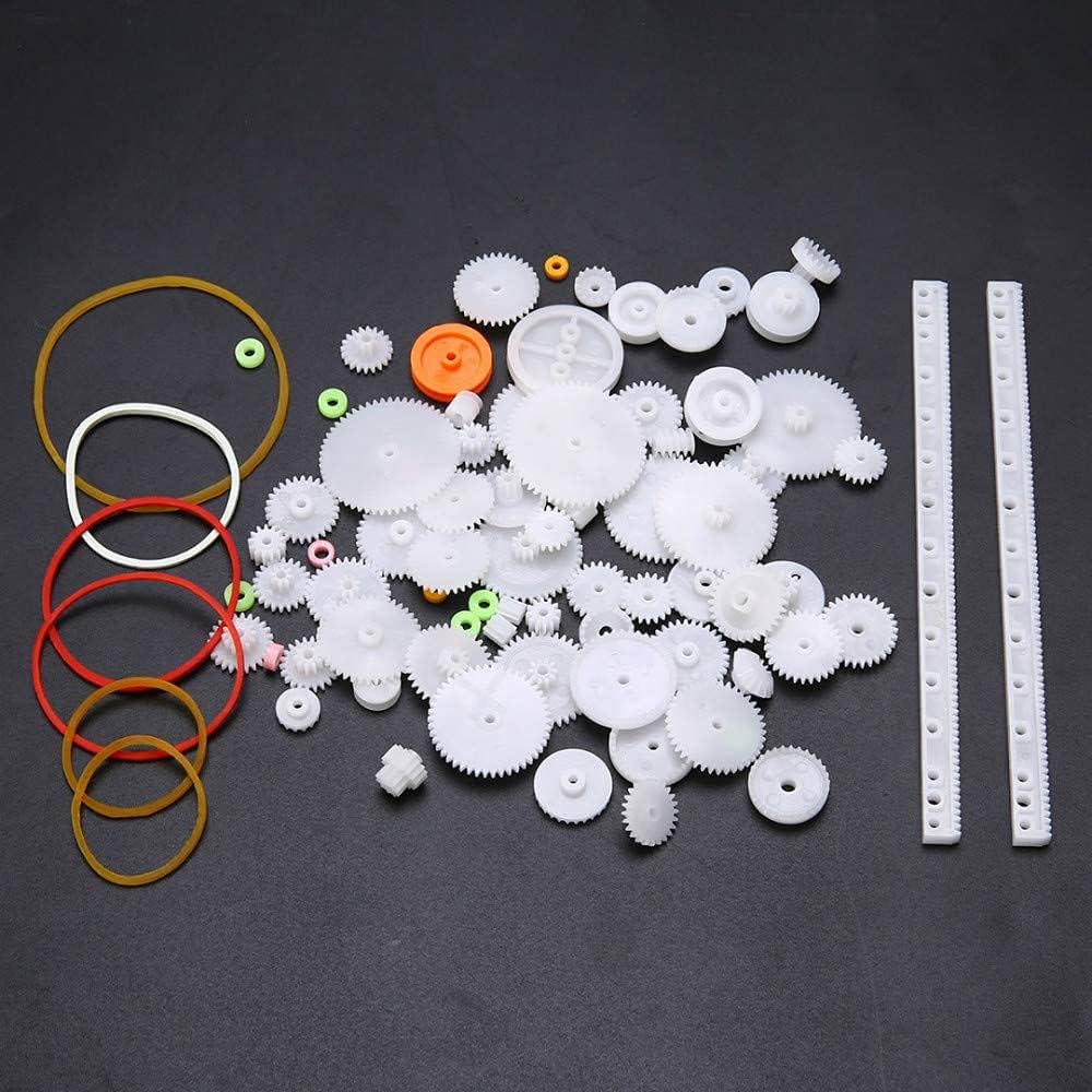 75pcs Mixed Plastic Gearbox Rack Pulley Belt Worm Gear Single & Double-Gear 8-56 Teeth DIY Tool for Robot Repair & Toy Car DIY Kit โ image 4