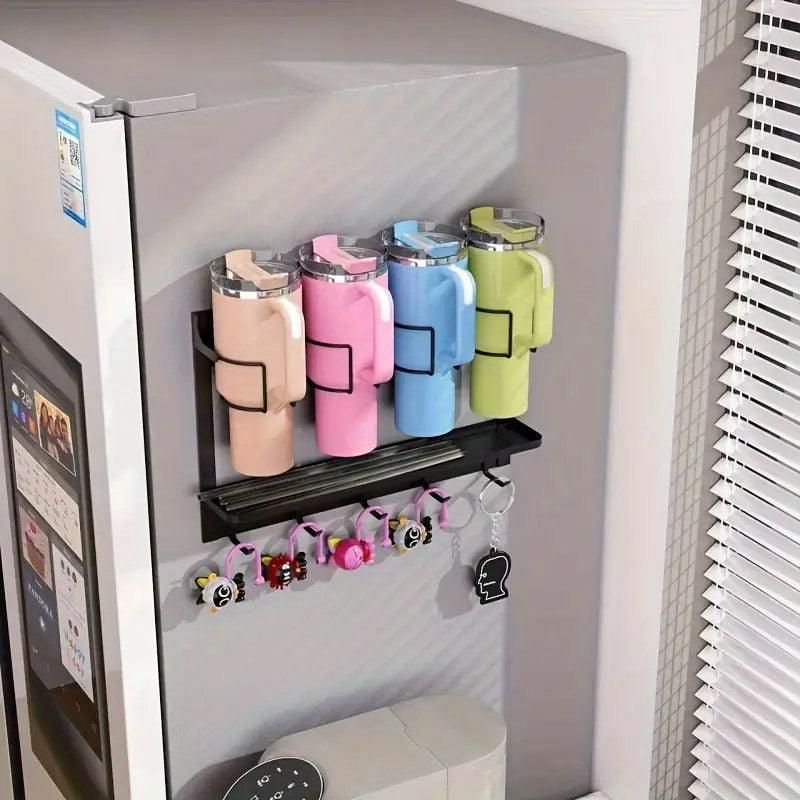 Magnetic Mug Organizer Cup Holder Wall Mount Storage for Kitchen Office Home Use - White — image 6