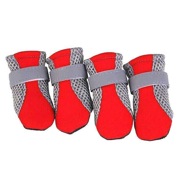 4PCS S Size Anti Slip Waterproof Protective Dog Shoes Rain Boots Pet Socks Booties - Red