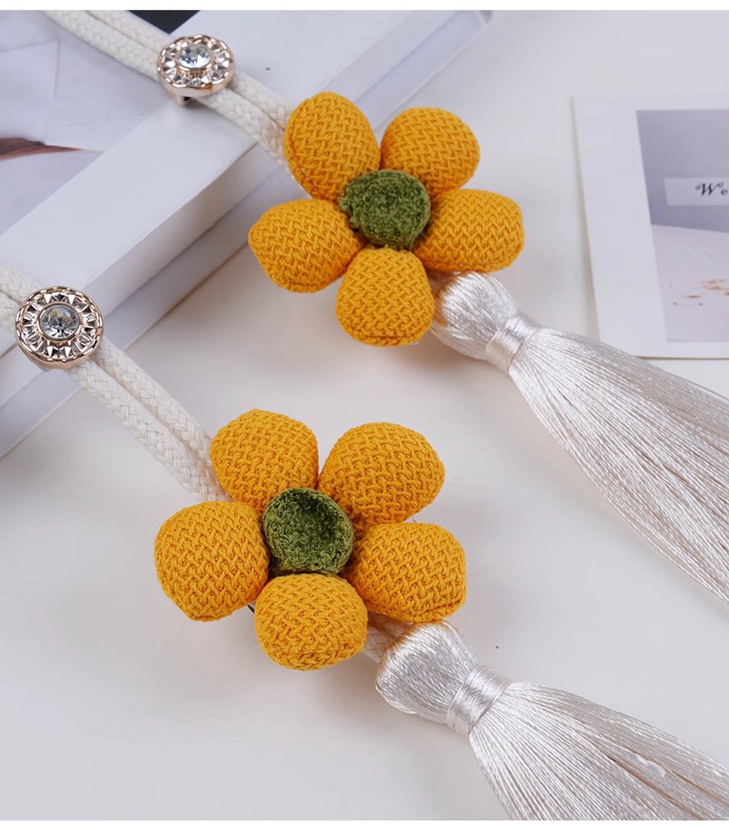 Curtain Holder - Curtain Tie Rope - Curtain Tie Back - Curtain Decoration - Home Decoration - Curtain Accessories - 2 Pieces - Yellow — image 3