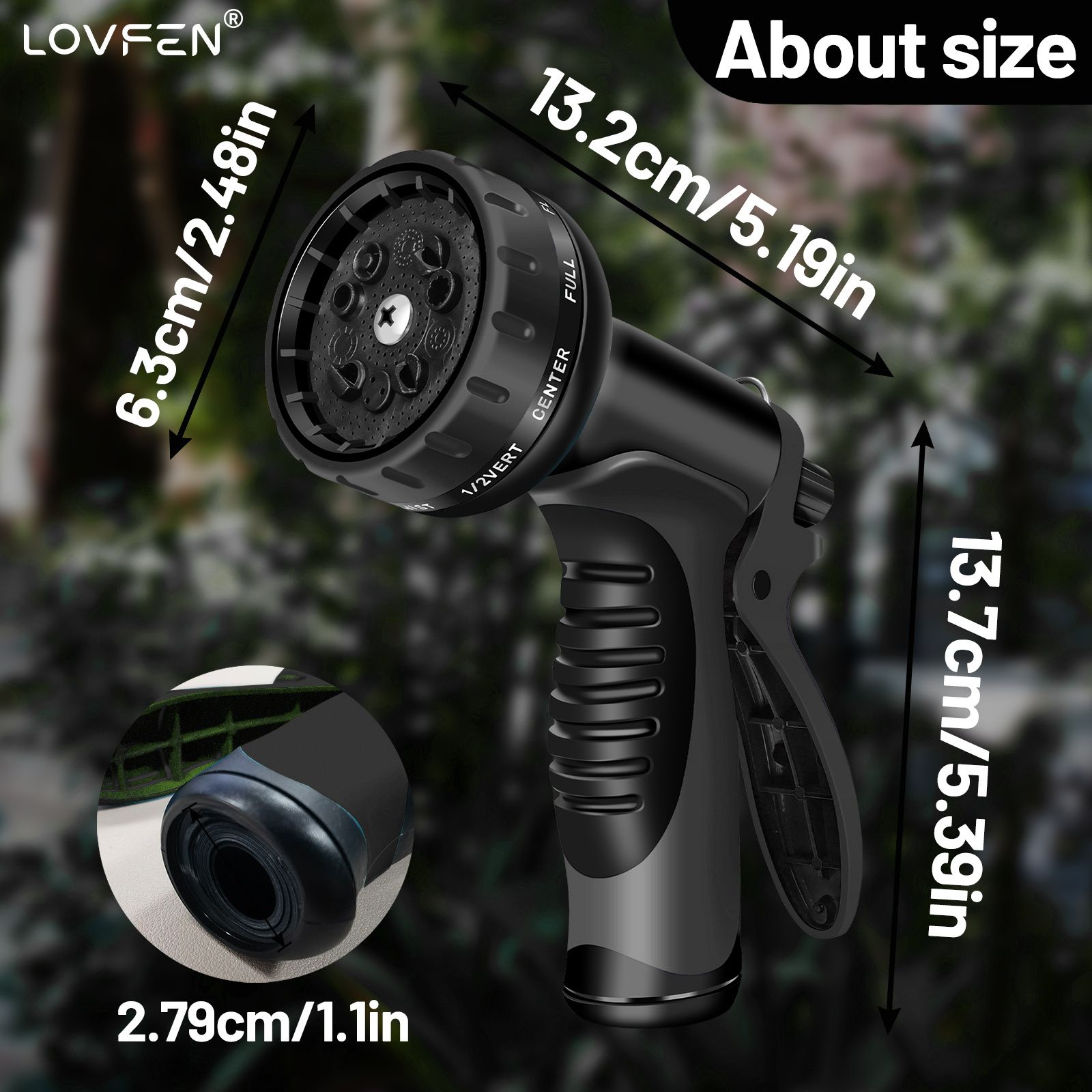 LOVFEN Garden Water Hose 30.49 meters, non-extensible lightweight hose, with nozzle, suitable for use in gardens, lawns, car washing and outdoor use — image 5