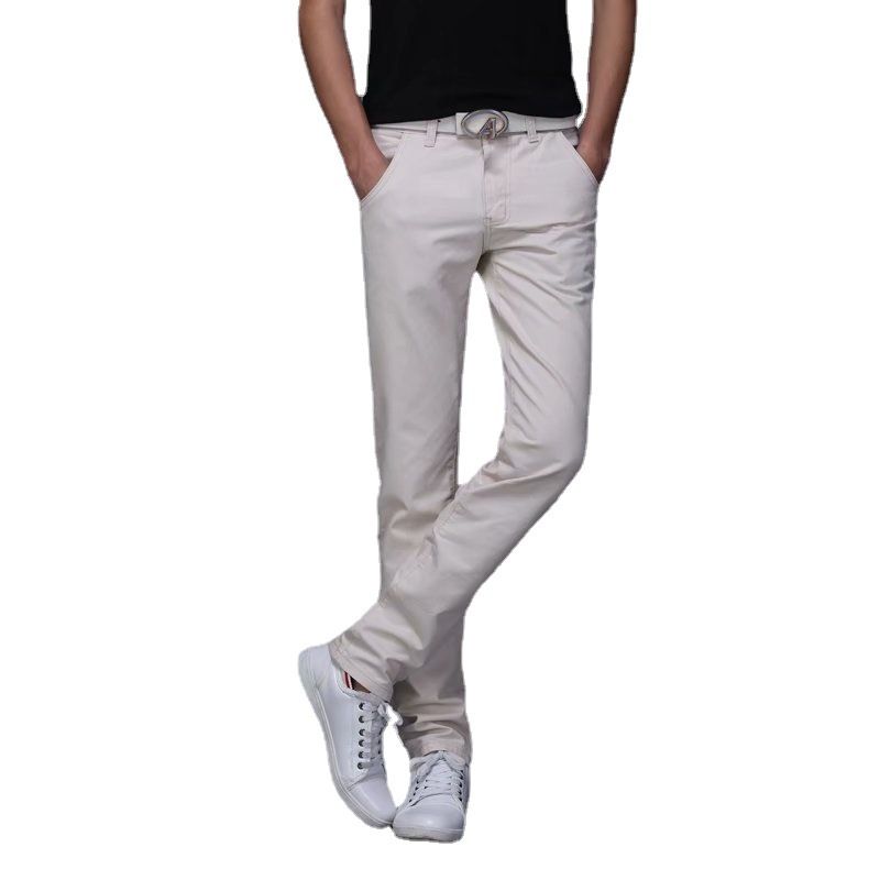 Men's Cotton Chinos Large Size Straight Casual Pants black 30 — image 5