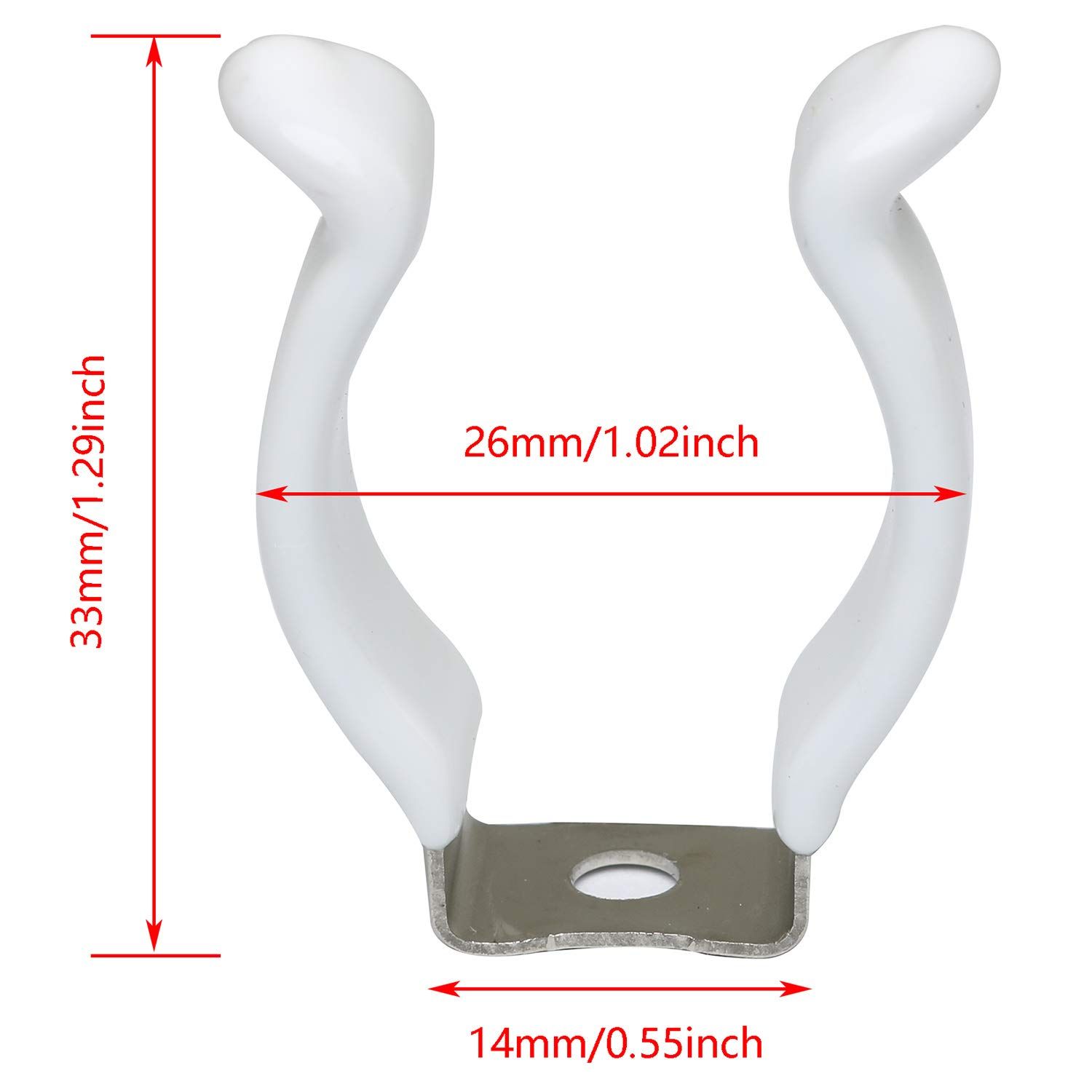 10pc -Clips Holder Bracket for Bulbs & Fluorescent Tubes Mounting Accessories, White Plastic Dipped Clamps Lamp Support Lampholder โ image 4