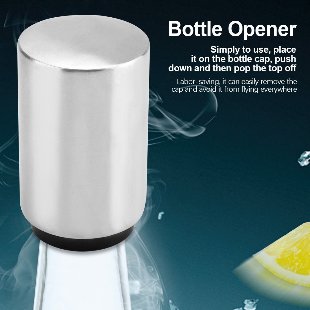 1Pc Automatic Stainless Steel Wine Beer Bottle Opener Soda Glass Caps Remover Open Tool โ image 2