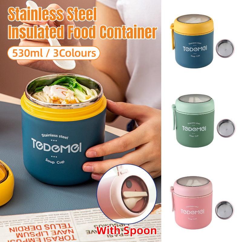 530ml Stainless Steel Insulated Lunch Box Portable Food Storage Mug Soup Meals - Pink โ image 2