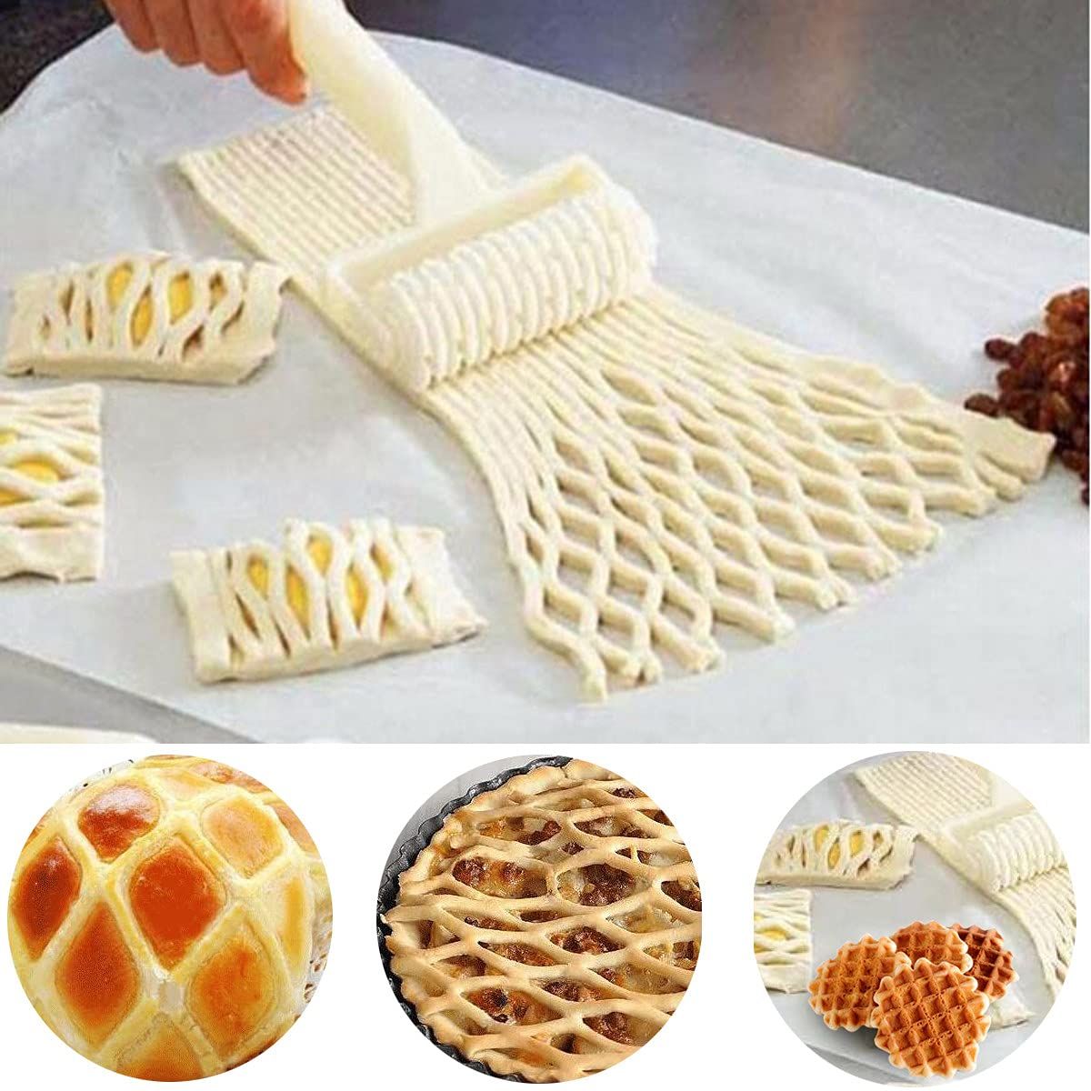 Baking Tools Lattice Roller Cutter Biscuit and Pizza Crust Processing Molds Plastic — image 4