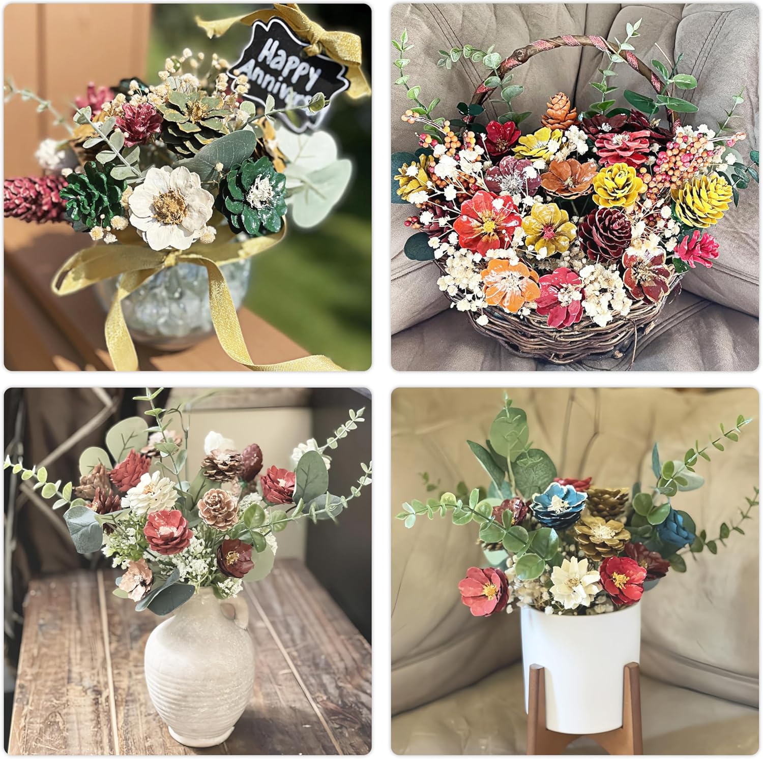 18pcs Eucalyptus Stems Artificial Eucalyptus Leaves Stems Artificial Fake Flowers for Home Office Flowers Bouquet Centerpiece Wedding Decoration Christmas โ image 3