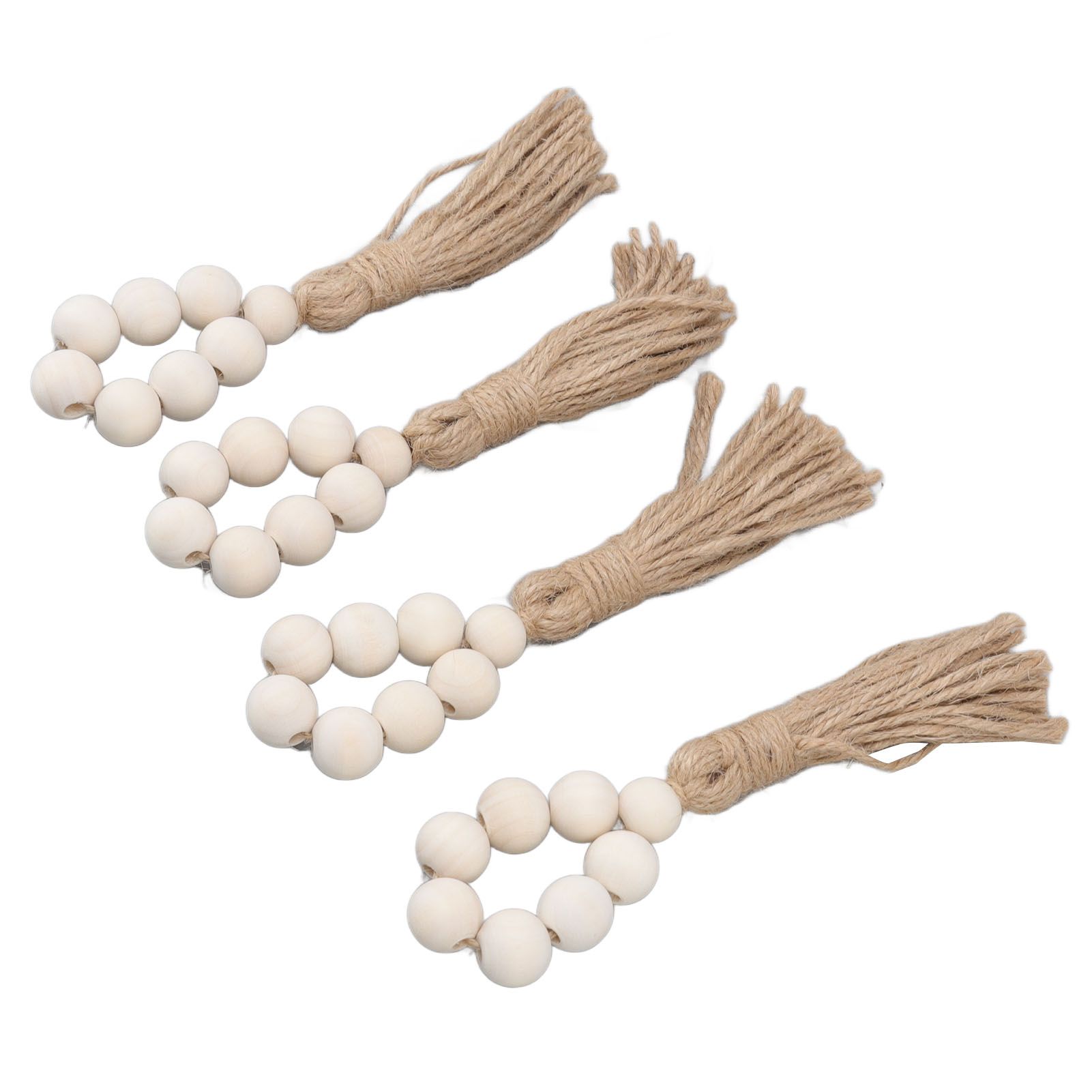 Napkin Ring Decorative Elegant Wood Beads Table Napkin Holder with Tassels for Party Wedding Home 4pcs โ image 5