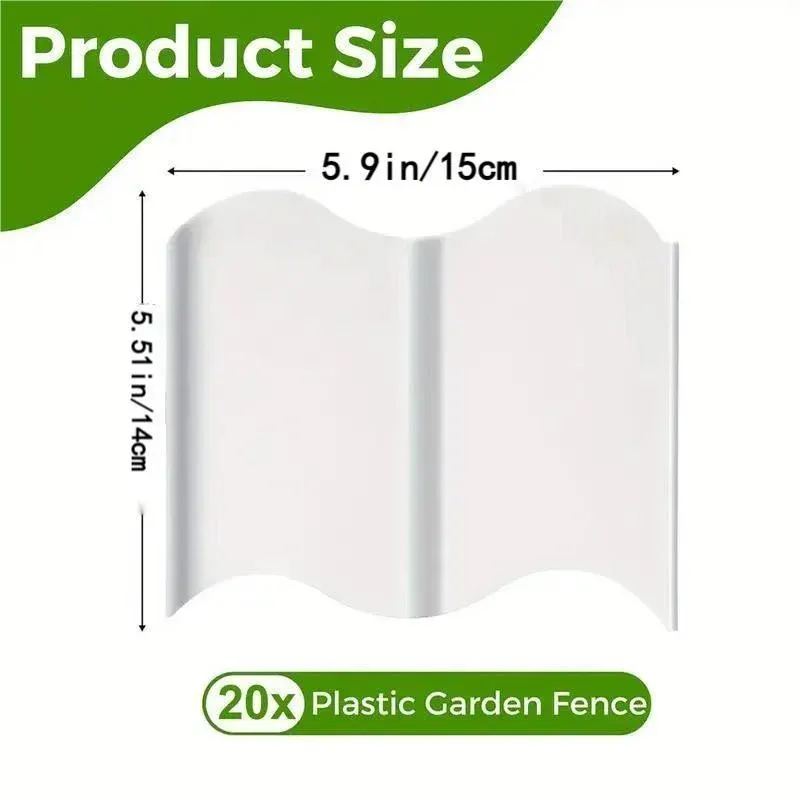 20PCS Garden Edging Fence Decorative Plastic Lawn Border Panels Landscaping - Black โ image 4