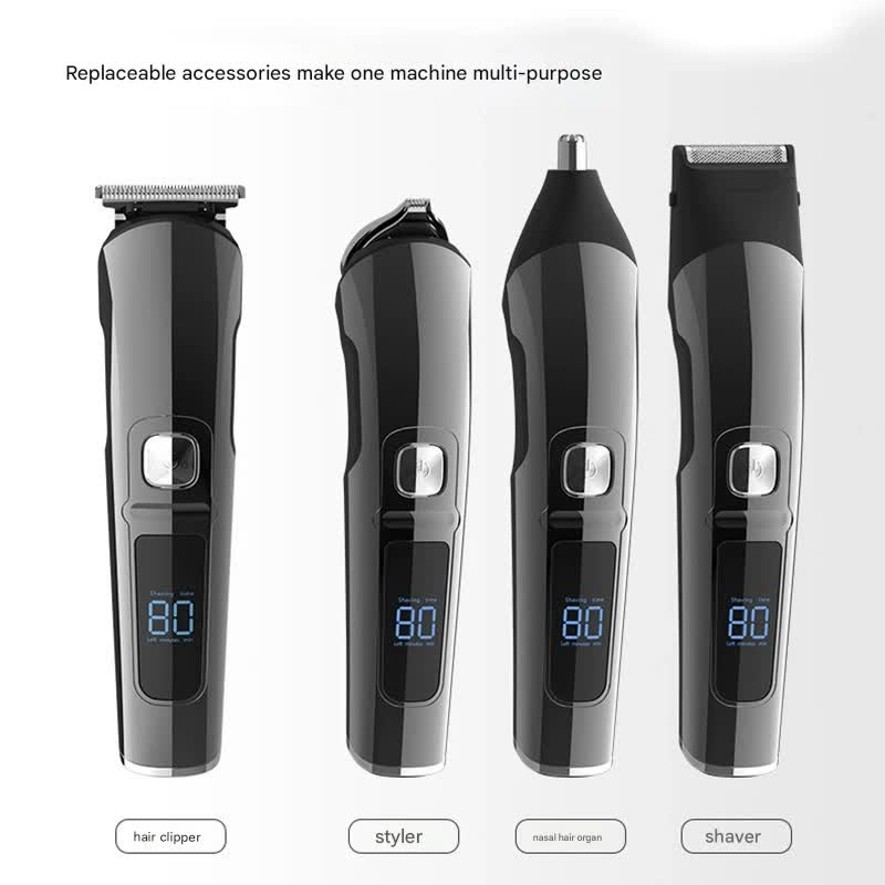 All-in-One Professional Men's Grooming Kit - IPX7 Waterproof Hair Clipper & Beard Trimmer with LED Display(Grey) — image 5