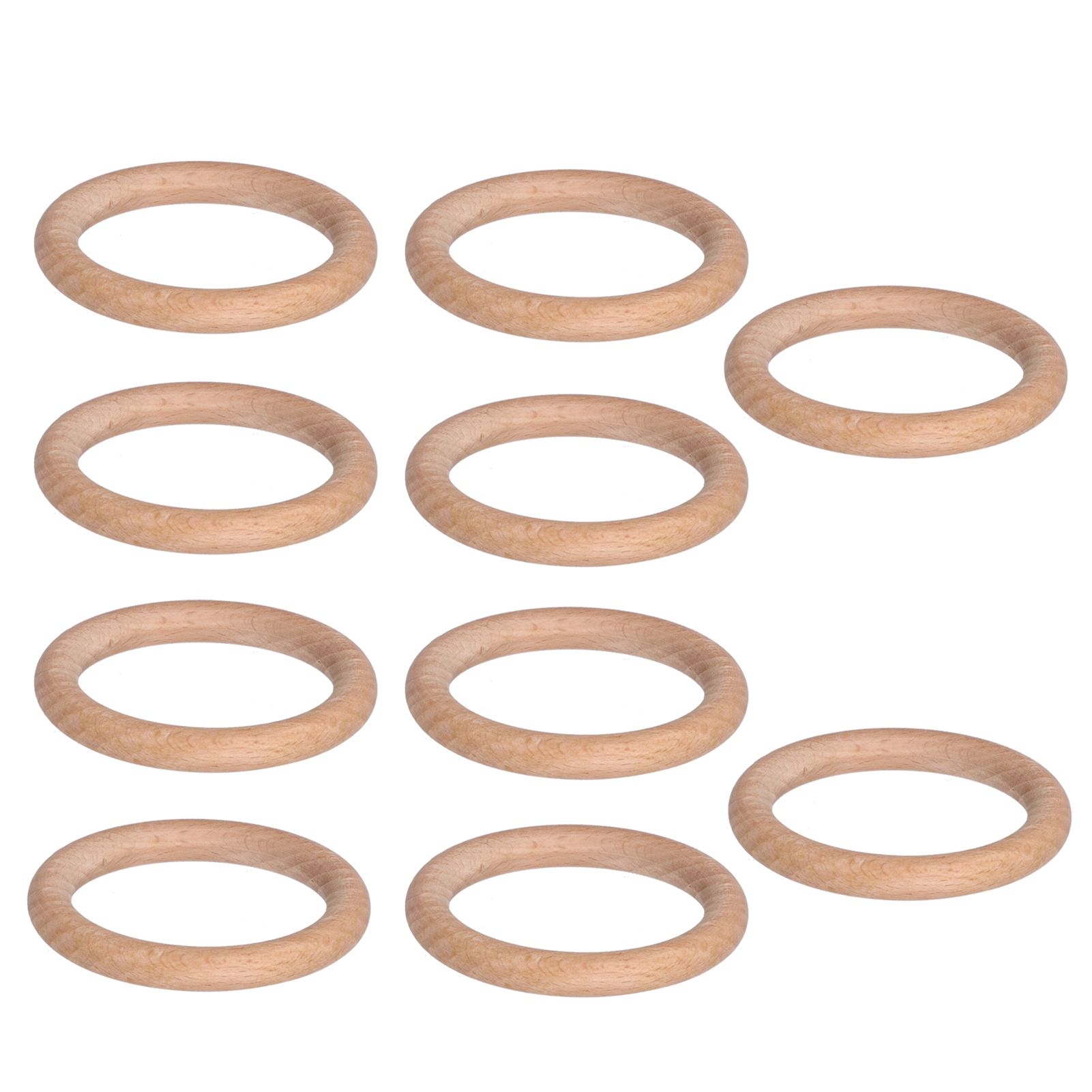 10pcs Wooden Rings Unfinished DIY Natural Wood Circles for Craft Jewelry Making Baby Teething4cm โ image 2