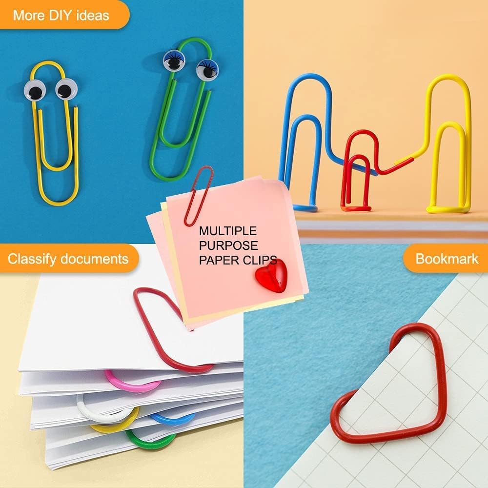 Paper Clips, 300pcs Paperclips Binder Clips Assorted Sizes (S/M/L) and Rubber Bands, Colored Office Supplies Set College School Supplies — image 5