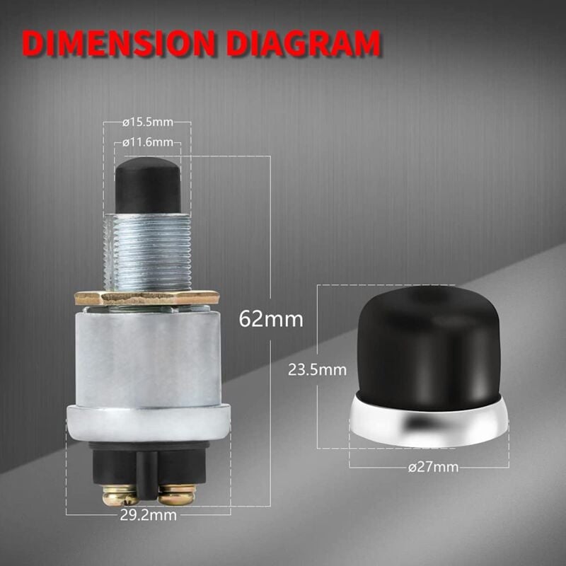 Engine Start Push Button Switch, Waterproof Momentary Starter Switch, 12V/24V Ignition Switch For Car Truck Boat Rv Atv — image 3