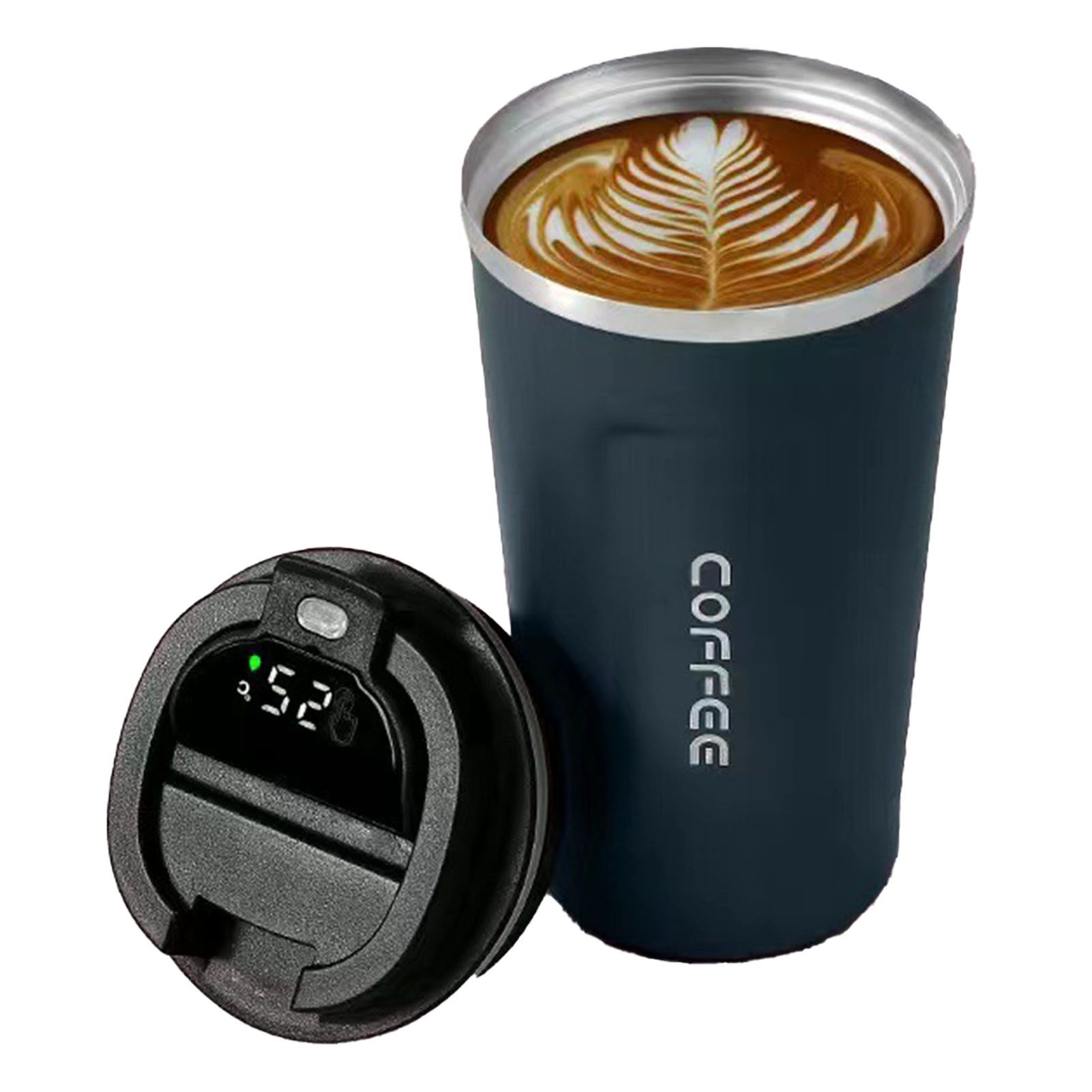 Smart Temperature Display Coffee Cup Portable 304 Stainless Steel Insulation Cup Simple Style Pure Color Generation 2nd Blue 510ml โ image 2