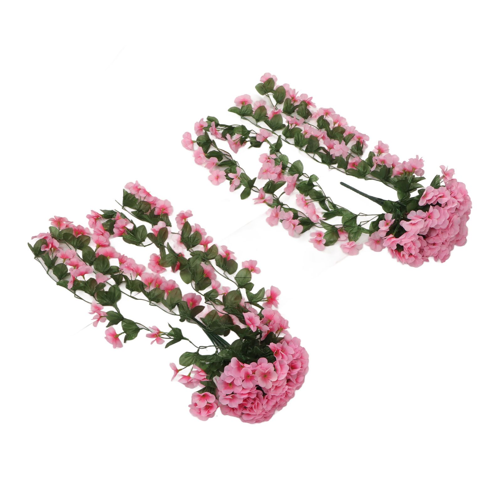 2PCS Artificial Violet Hanging Flowers Simulation Plastic Fake Plants for Decoration Garden Patio Wedding Porch Outdoor Pink — image 3