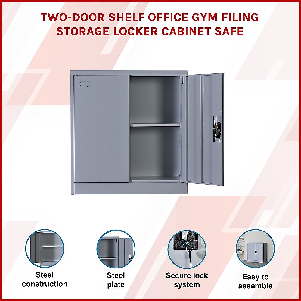 Two-Door Shelf Office Gym Filing Storage Locker Cabinet Safe โ image 3