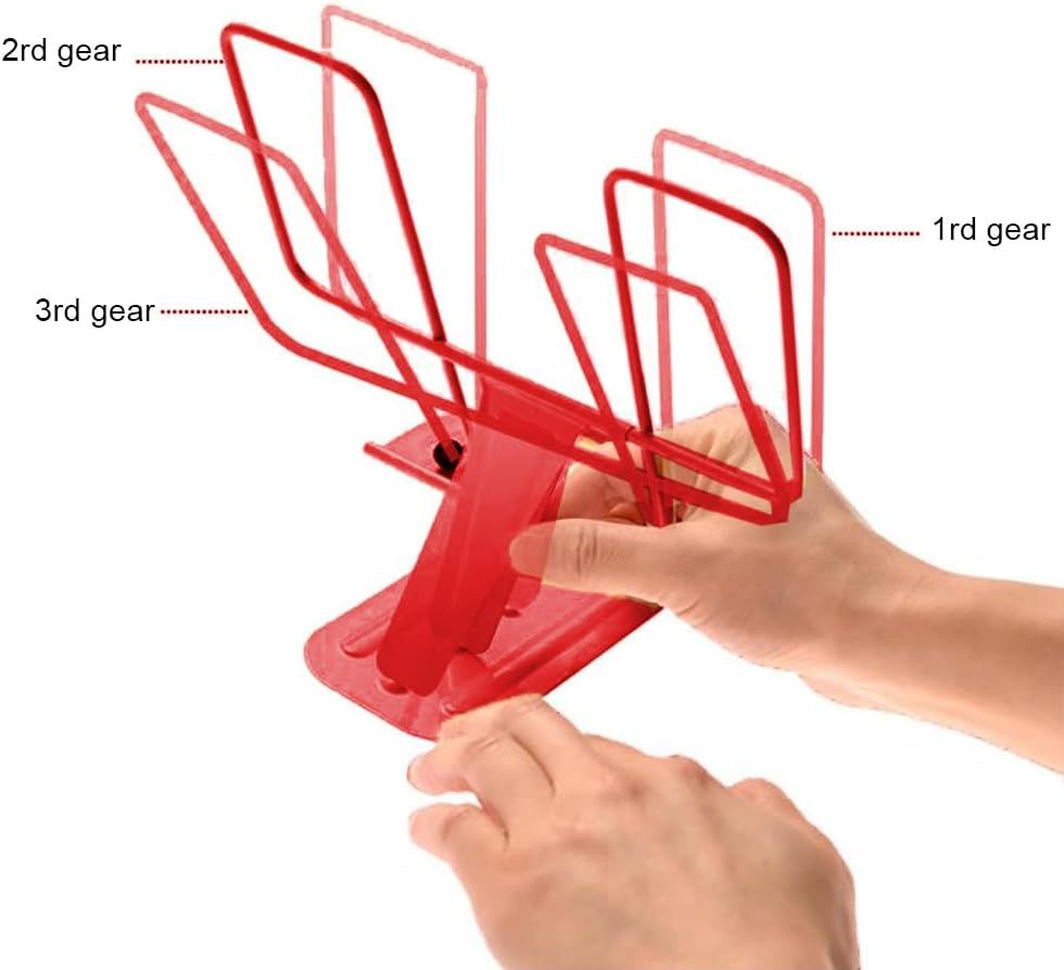 File Sorters Portable Book Holder Adjustable Reading Rest Recipe Cookbook Stand Cell Phone Stand for Cookbook Textbook Tablet Holder ( Red) โ image 4