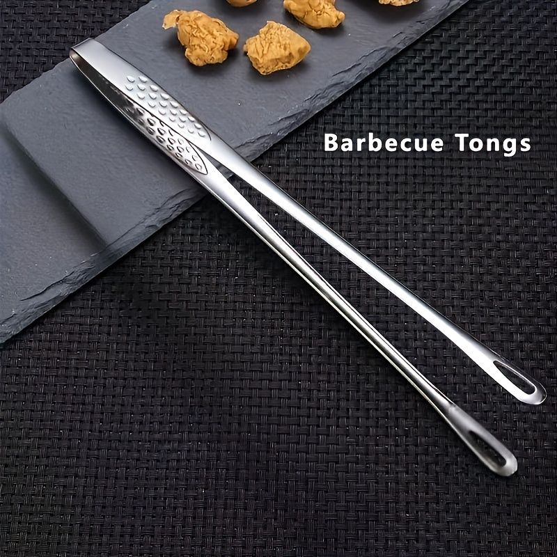 Barbecue Tongs Stainless Steel Tongs Kitchen Lengthened Food Tongs Roast Meat Shop Special Purpose Clipper Steak Tongs 2 pack (24 cm / 9.45 in) — image 2