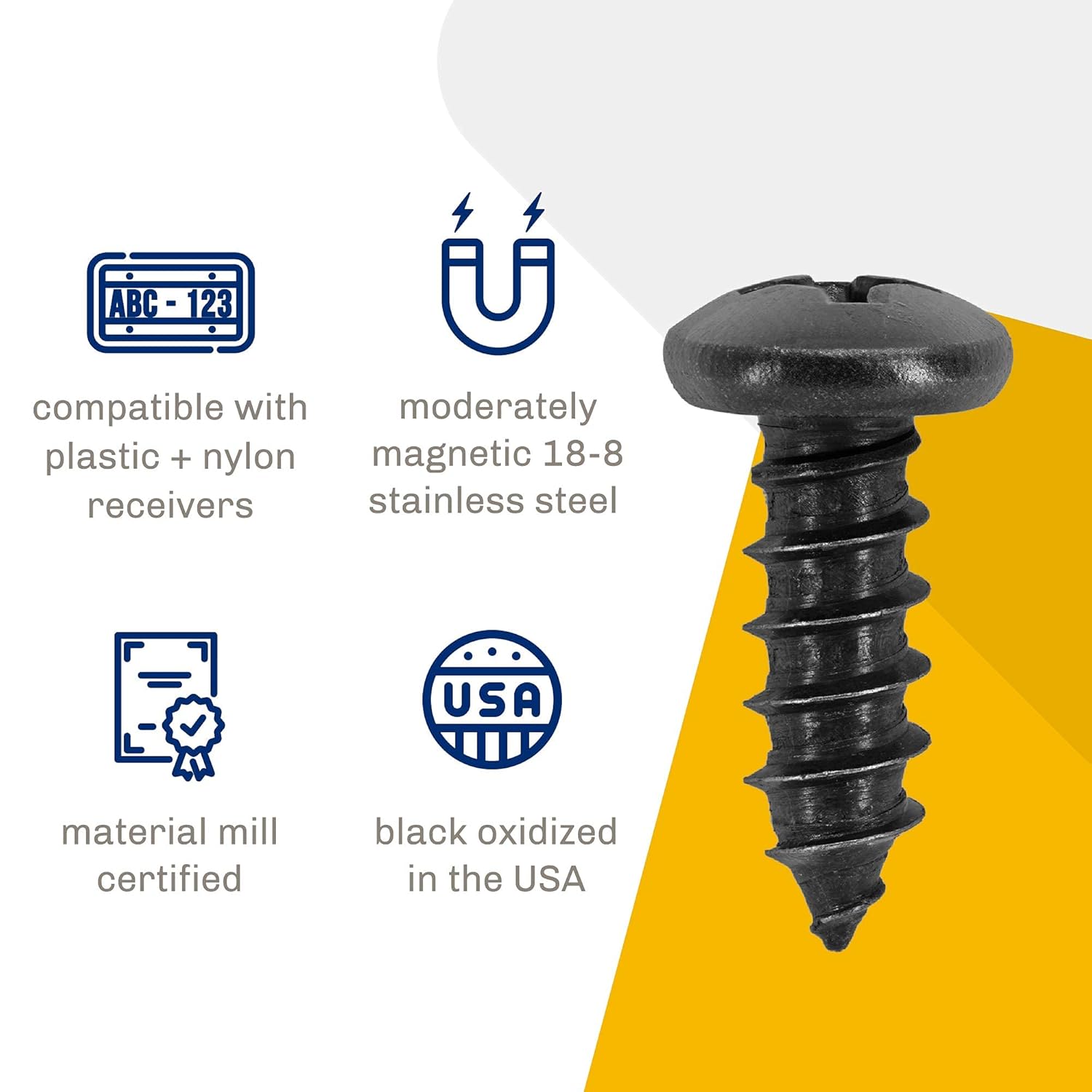 Stainless Steel Screws - Black Head, Oxidized Finish (Pack of 4) — image 5