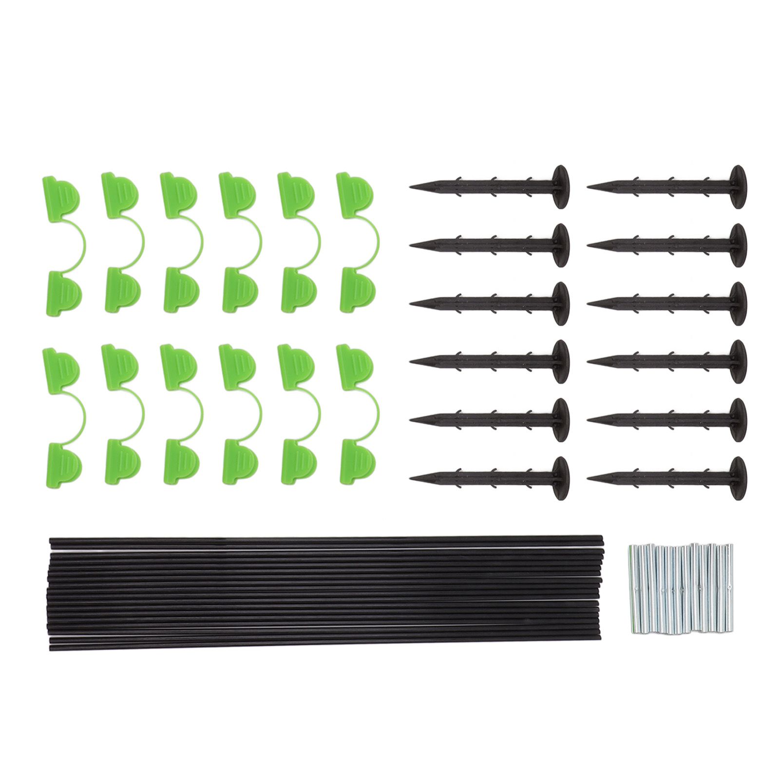 18 Fiberglass Rods 12 Connecting Pipes 12 Clips 12 Garden Stakes for Greenhouse Garden Raised Bed Grow Tunnel — image 2