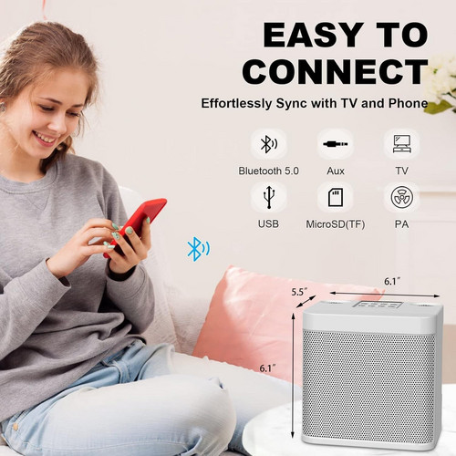 Sliver Karaoke Machine with 2 Wireless Microphones Bluetooth-Compatible 5.0 for Parties — image 6