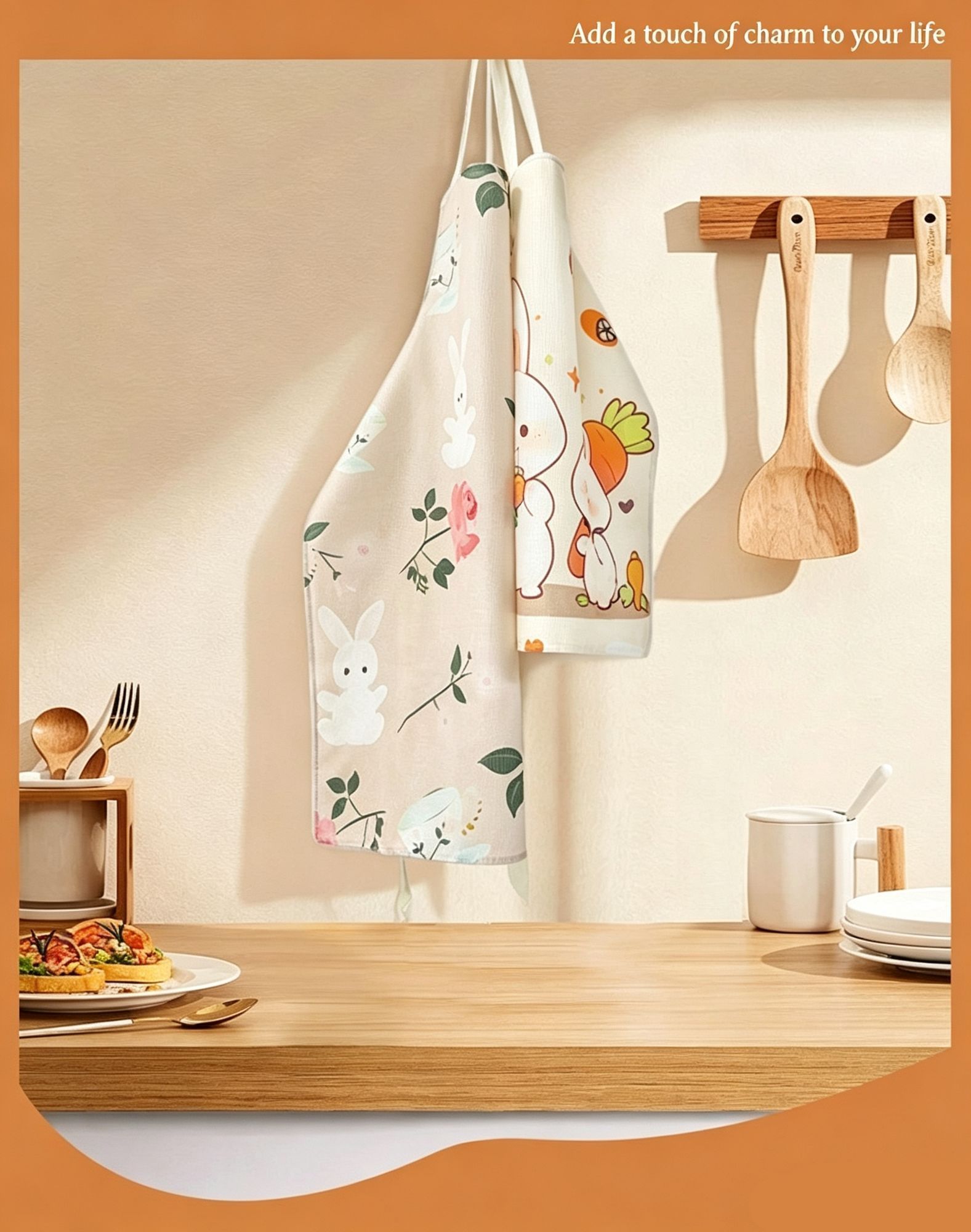 Cheer Christmas & Halloween Apron, 75x65 cm Light Cotton Linen, lightweight and breathable, large size offers extra coverage, machine washable for — image 2