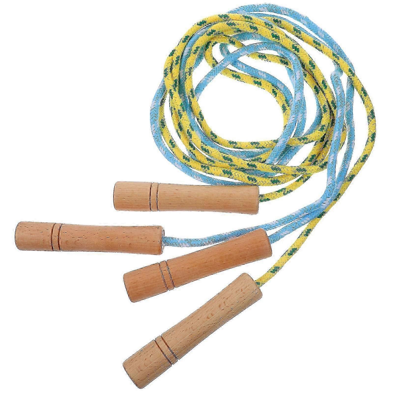 2pcs Sport Ropes Jump Ropes Daily Use Jump Ropes Fitness Jump Ropes Exercise Supply - Blue Yellow โ image 2