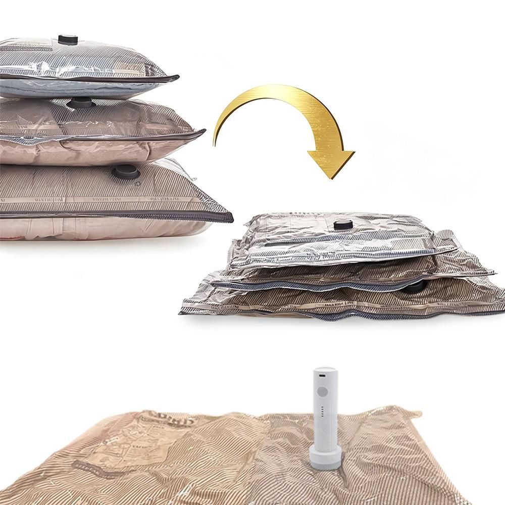 15Pcs Vacuum Bags for Travel with Rechargeable Air Pump Space Saver Compression Set — image 3