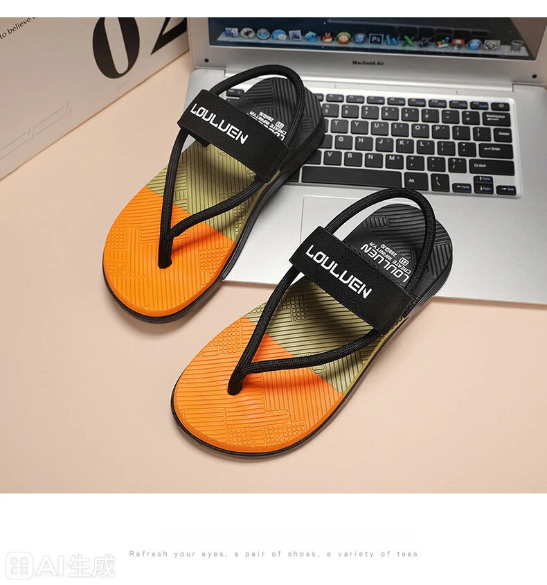 Men's Outdoor Non-Slip Sandals, EVA Lightweight Thick-Sole Beach Slippers for Casual & Sports(black-39) โ image 4