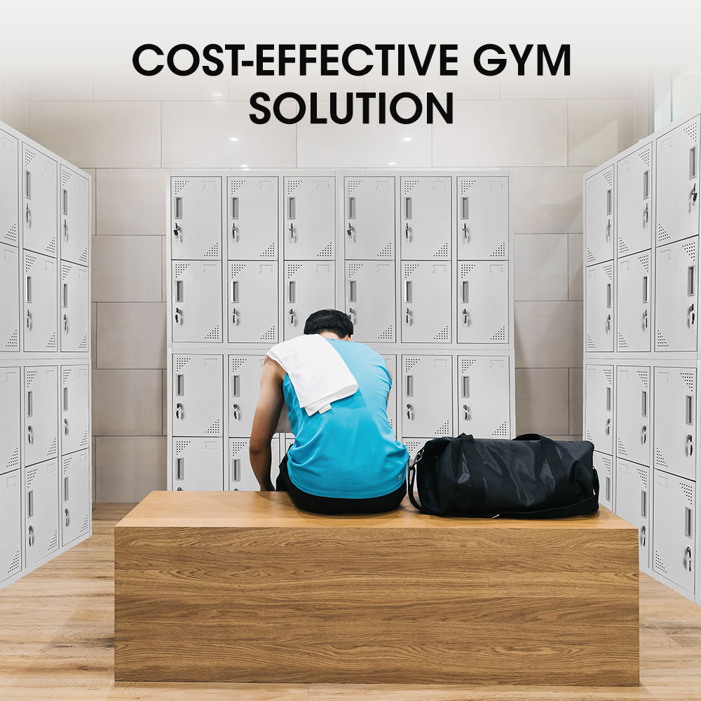 FORTIA 12 Doors Locker Cabinet Metal Storage Gym Home Office School - Light Grey — image 5
