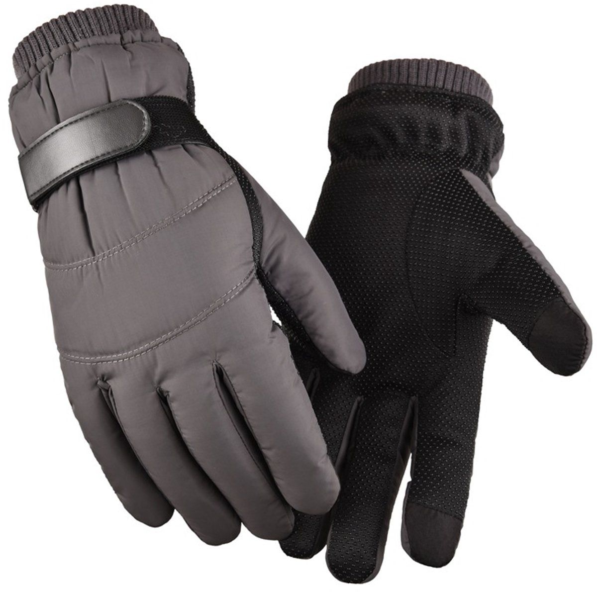 Gloves, Winter Gloves, Touchscreen Gloves, Cycling Gloves, Non-slip, Travel and Daily Winter Wear, Grey
