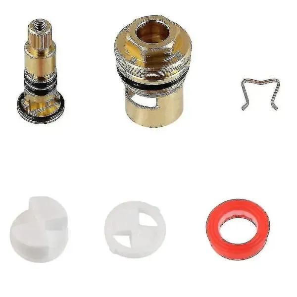 2 pcs Universal Ceramic Disc Faucet Valve Cartridge, Quarter Turn 1/2" Brass Replacement, 20-Tooth Valve Stem, 53 mm Length, Blue Finish โ image 4