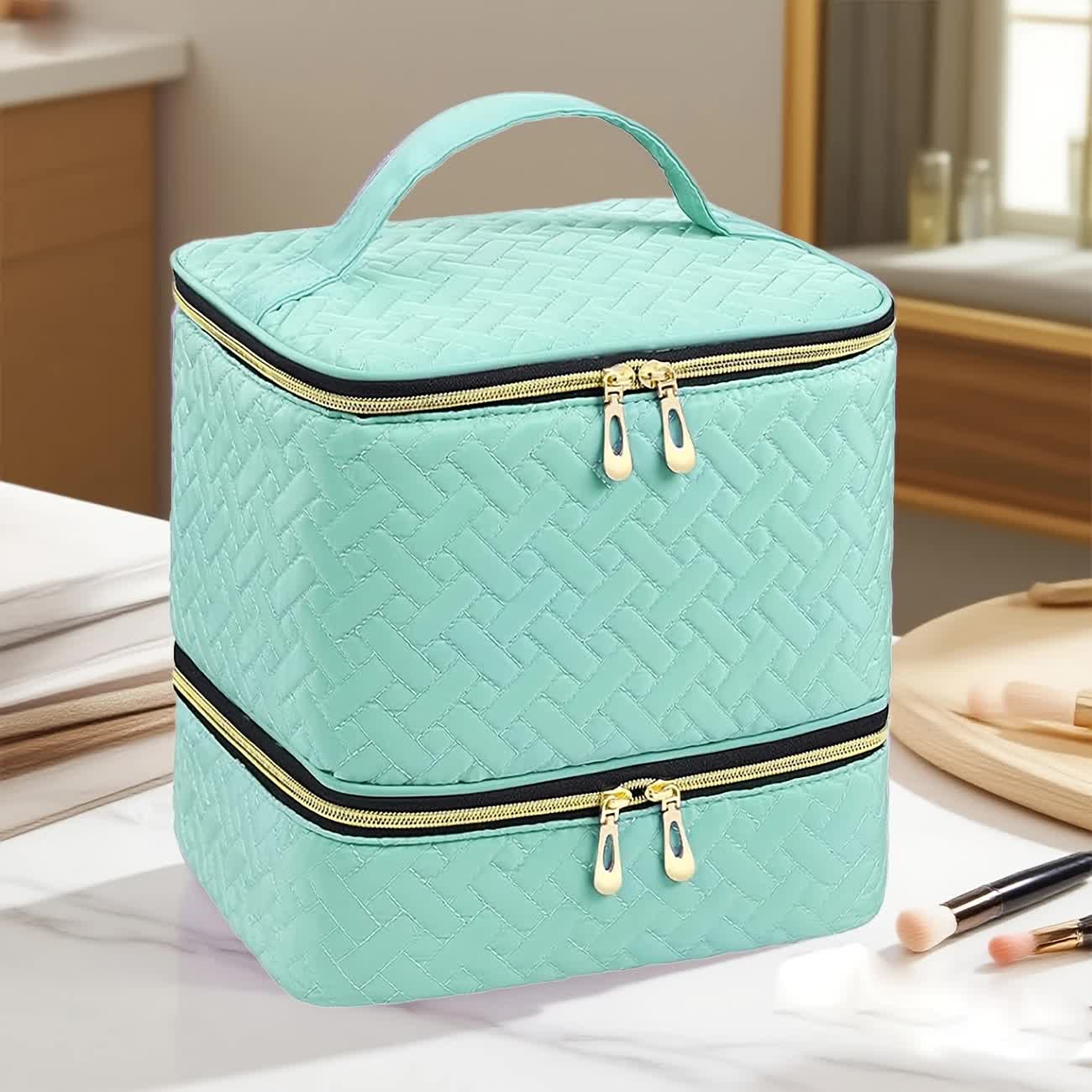 purple Double‑layer woven storage, scientifically organized with large capacity—Professional Nail Tool Carry‑on Bag, keeping tools perfectly ordered — image 4