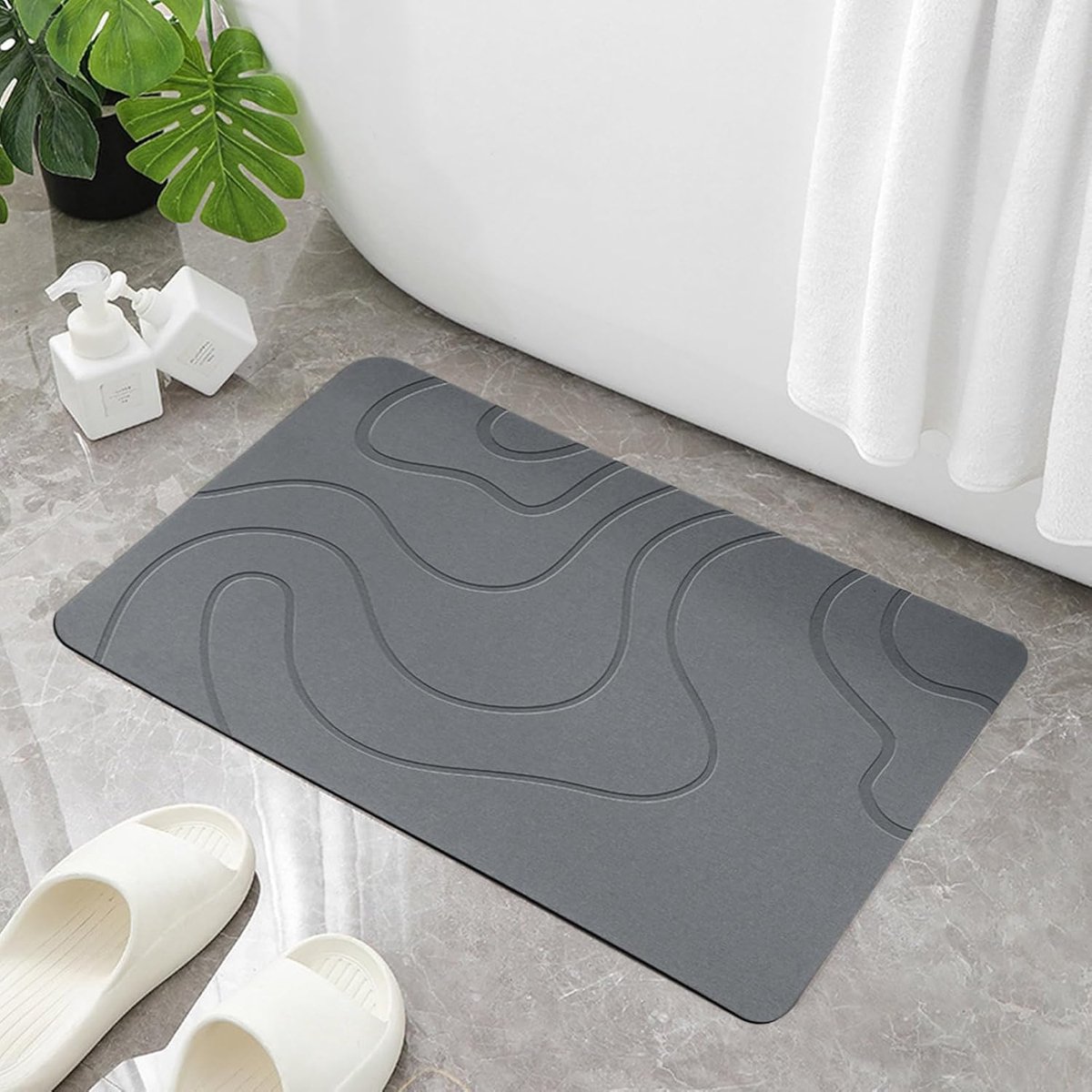 Absorbent Bath Mat - 40 × 60 cm - Diatomaceous Earth Bath Mat - Non-Slip Diatomite Mat - Non-Slip Shower Mat - Bathroom Mat - Toilet Mat - non-slip bath mat — image 4