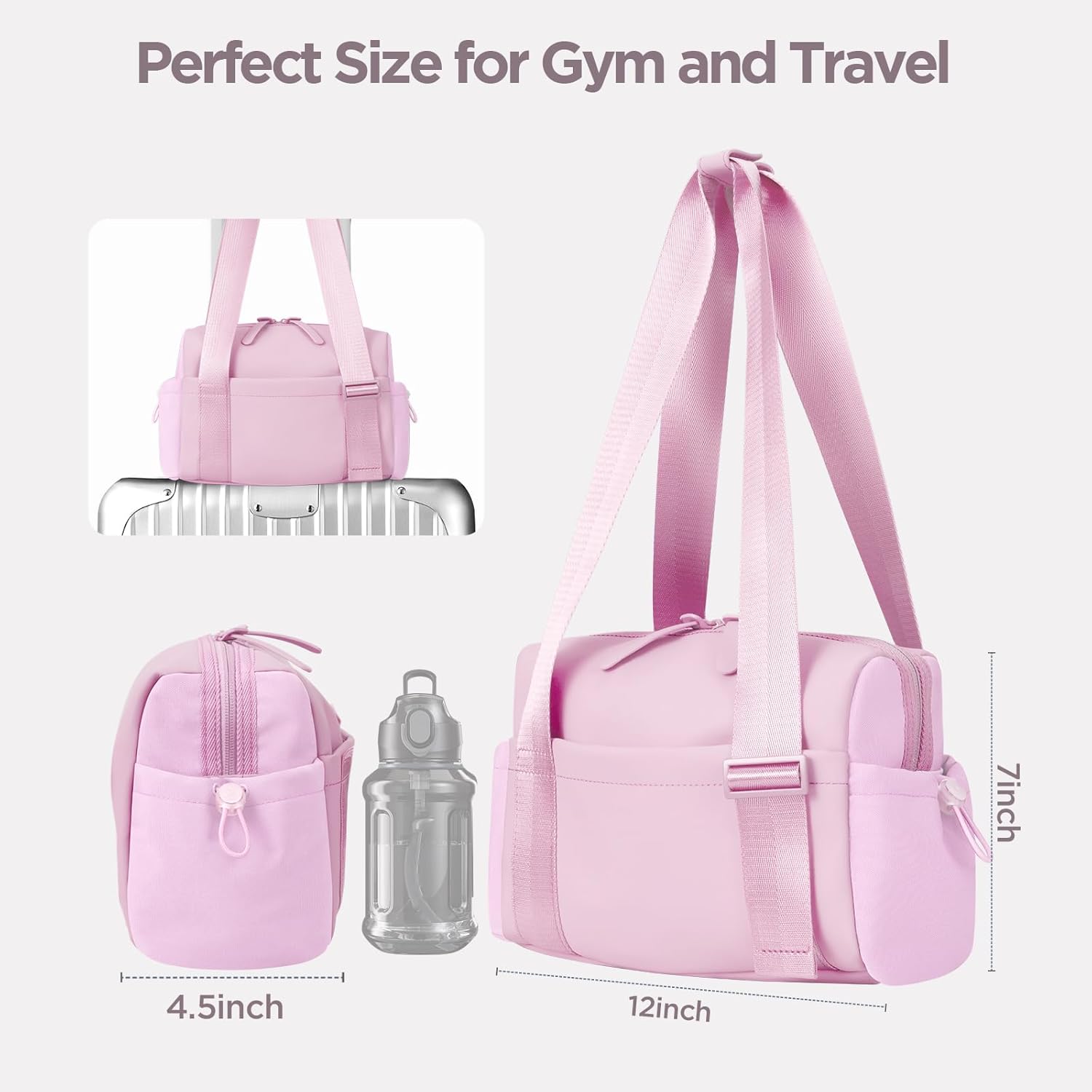 Mini Gym Bag for Women Girls Small Gym Tote Bag with Wet Compartment Waterproof Travel Duffle Bag Cute Workout Sport Bag — image 5