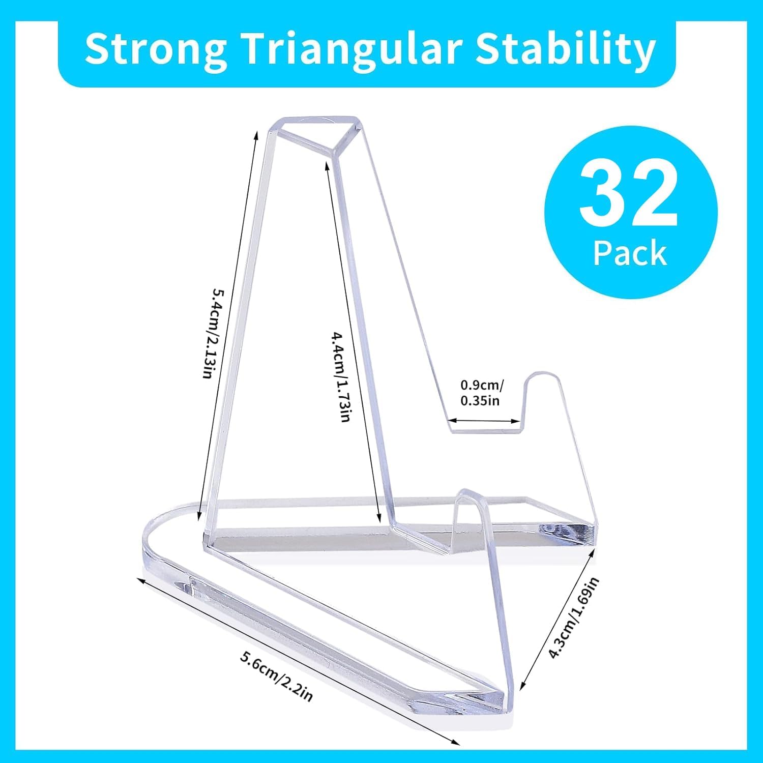 32Packs Card Display Stand, Card Stands for Sports Cards, Trading Card Stand, Acrylic Material, 2.2 Inch Tall — image 2