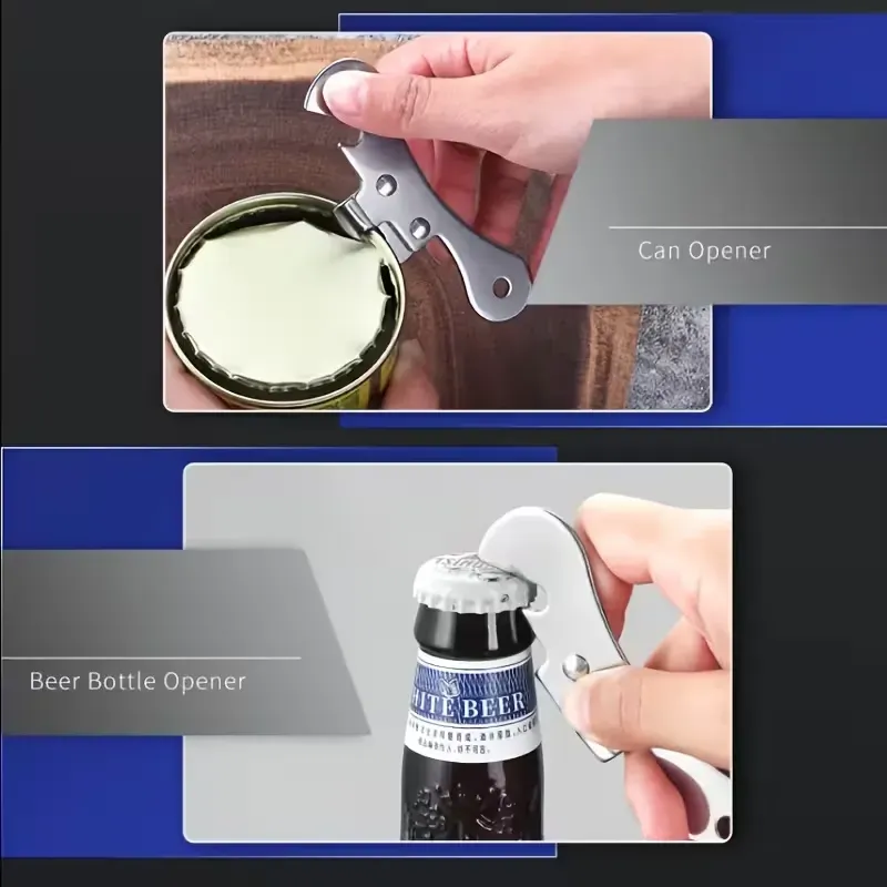 Can Opener Manual Stainless Steel Camping Can Opener, Portable Bottle Opener (2 Pieces) β image 3