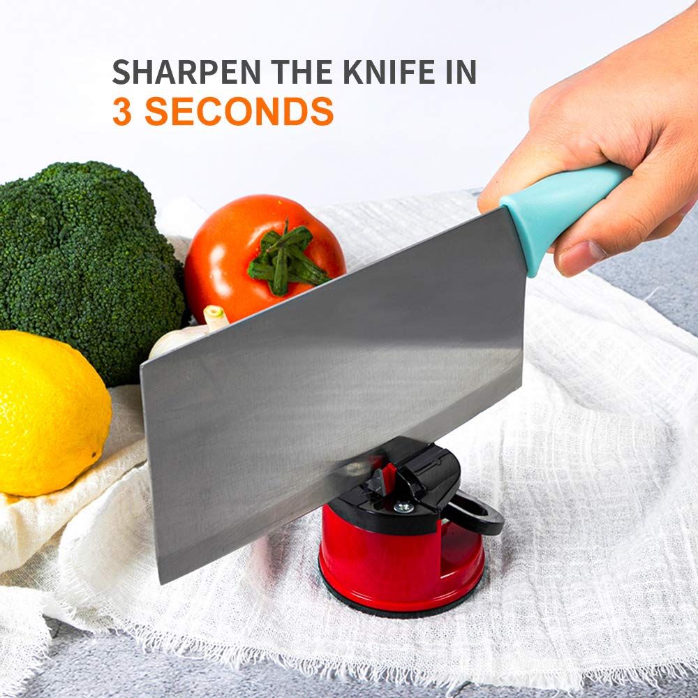 Pocket Knife Sharpeners Suitable for Most Blade Types, Small Knife Sharpener for Kitchen, Camping, Red — image 5