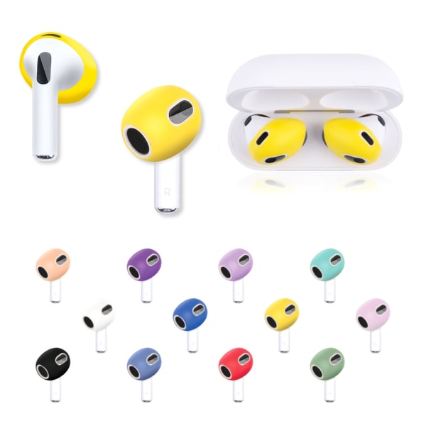 sets of earplugs for Airpods Pods 3 silicone ear caps Bluetooth compatible headphones Earplugs Ear cushions Ultra-thin anti-slip Blue red yellow โ image 3